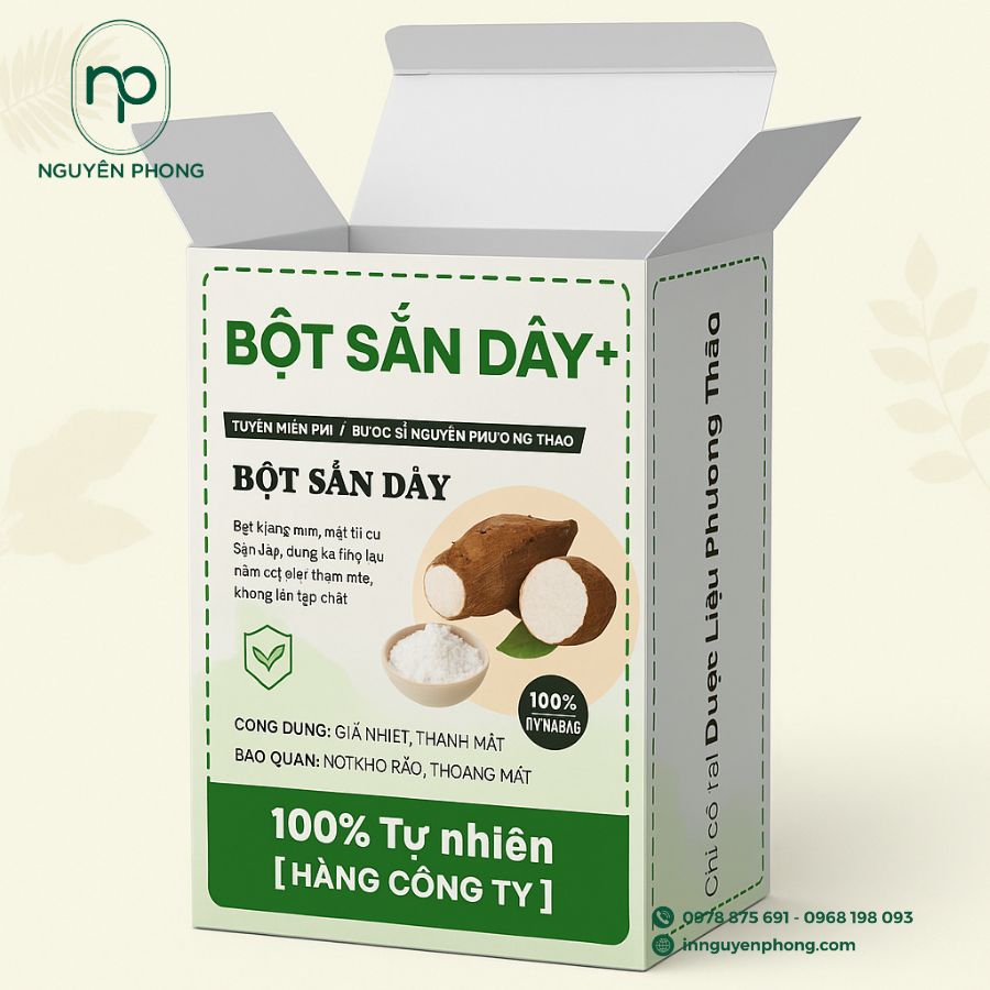In Hộp Giấy Đựng Bột Sắn Dây